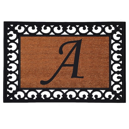 Calloway Mills Monogram Insert Door Mat, Rubber, Black, Natural, 19 in W x 25 in L 180041925A
